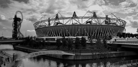 London 2012 Olympic Stadium B&W