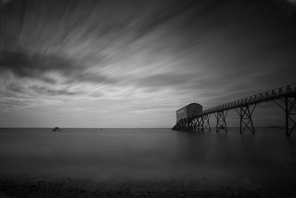 Selsey Lifeboat Station in darkness